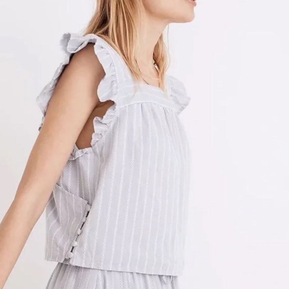 Blue Striped Sleeveless Top